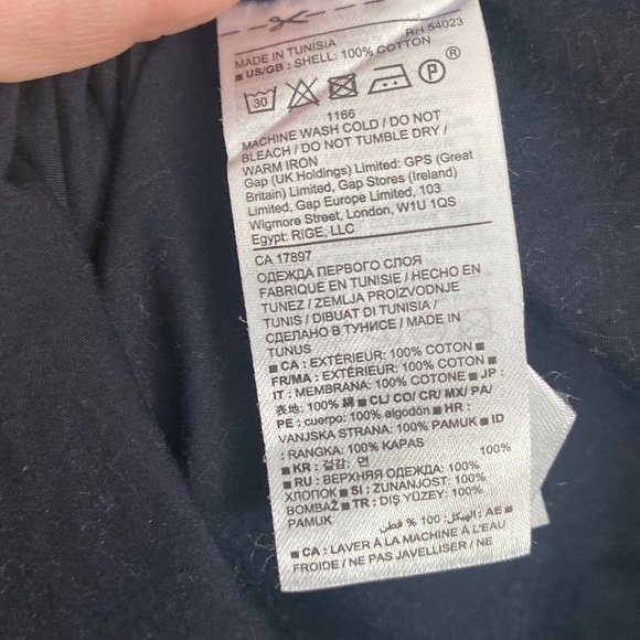 Banana Republic Navy Blue Dress Shirt Bow Sleeves Medium M EUC Blouse - Picture 8 of 9